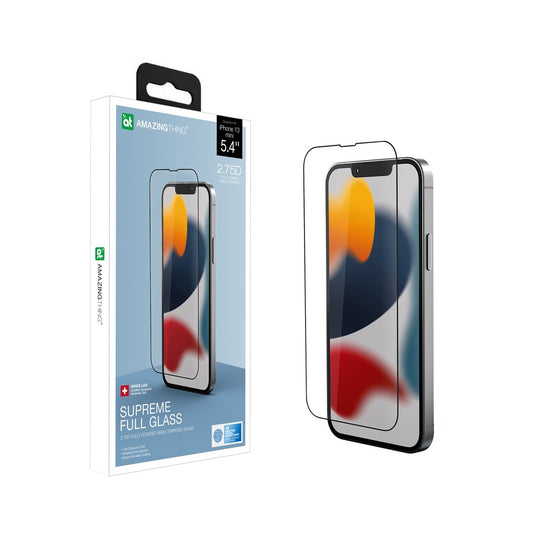 Supreme Full Glass screen protector packaging and product on a white background