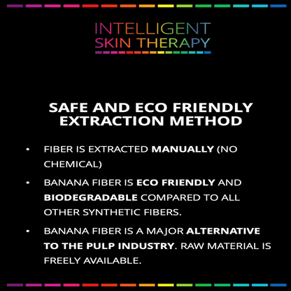 Promotional text about Intelligent Skin Therapy's eco-friendly extraction method on a black background.