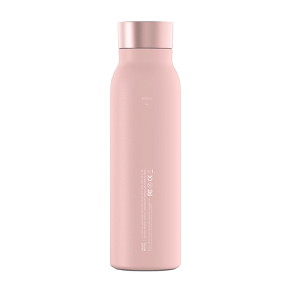 Pink water bottle on a transparent background