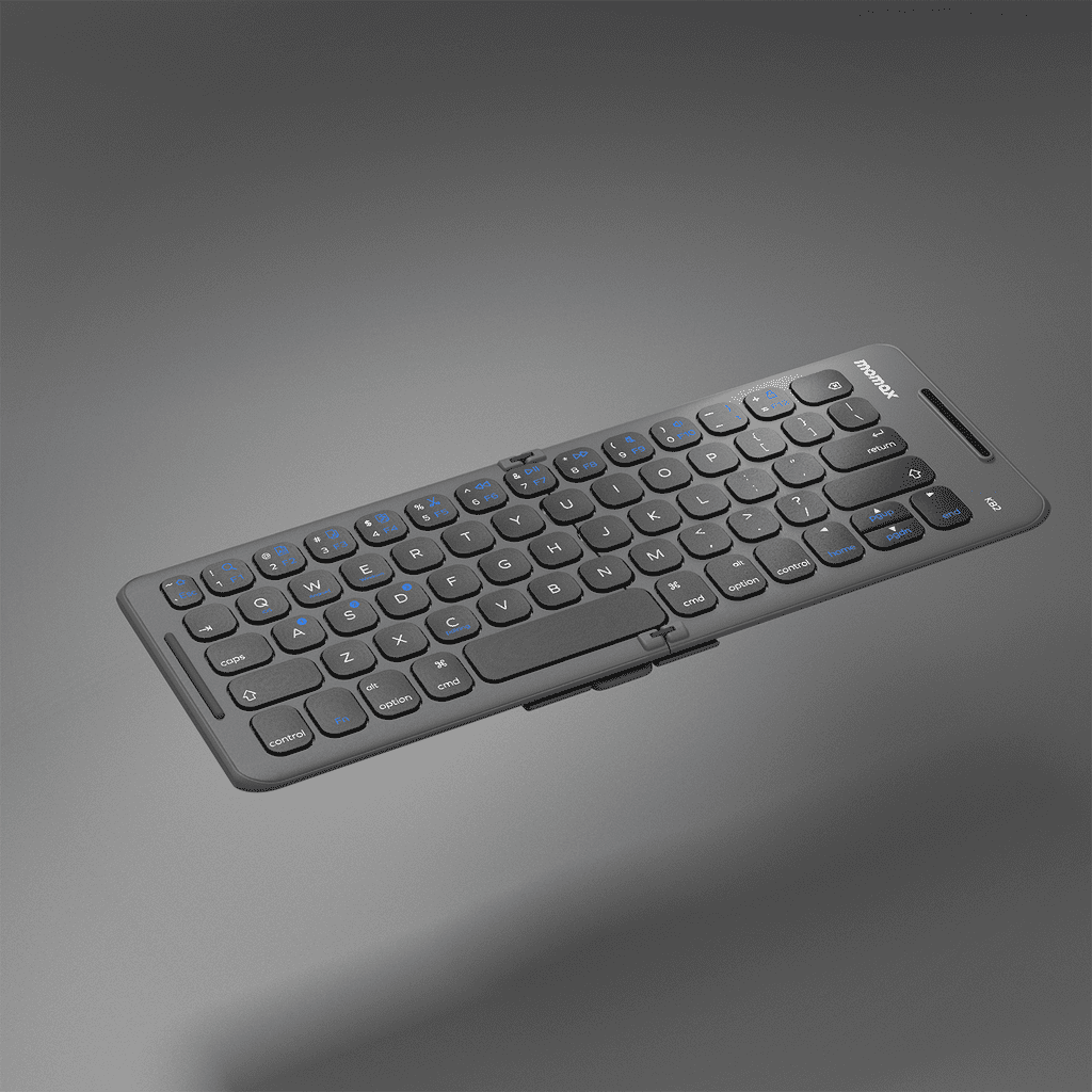 Black keyboard on a gray background
