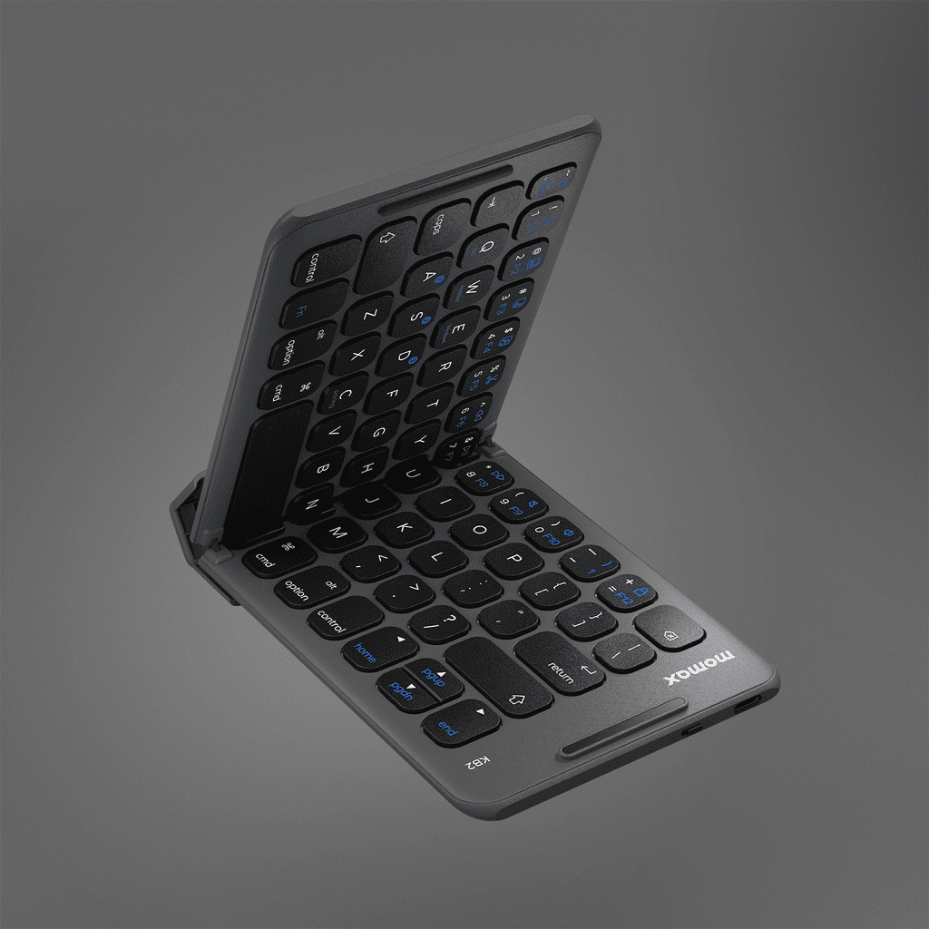 Foldable keyboard on a gray background