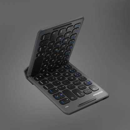 Foldable keyboard on a gray background