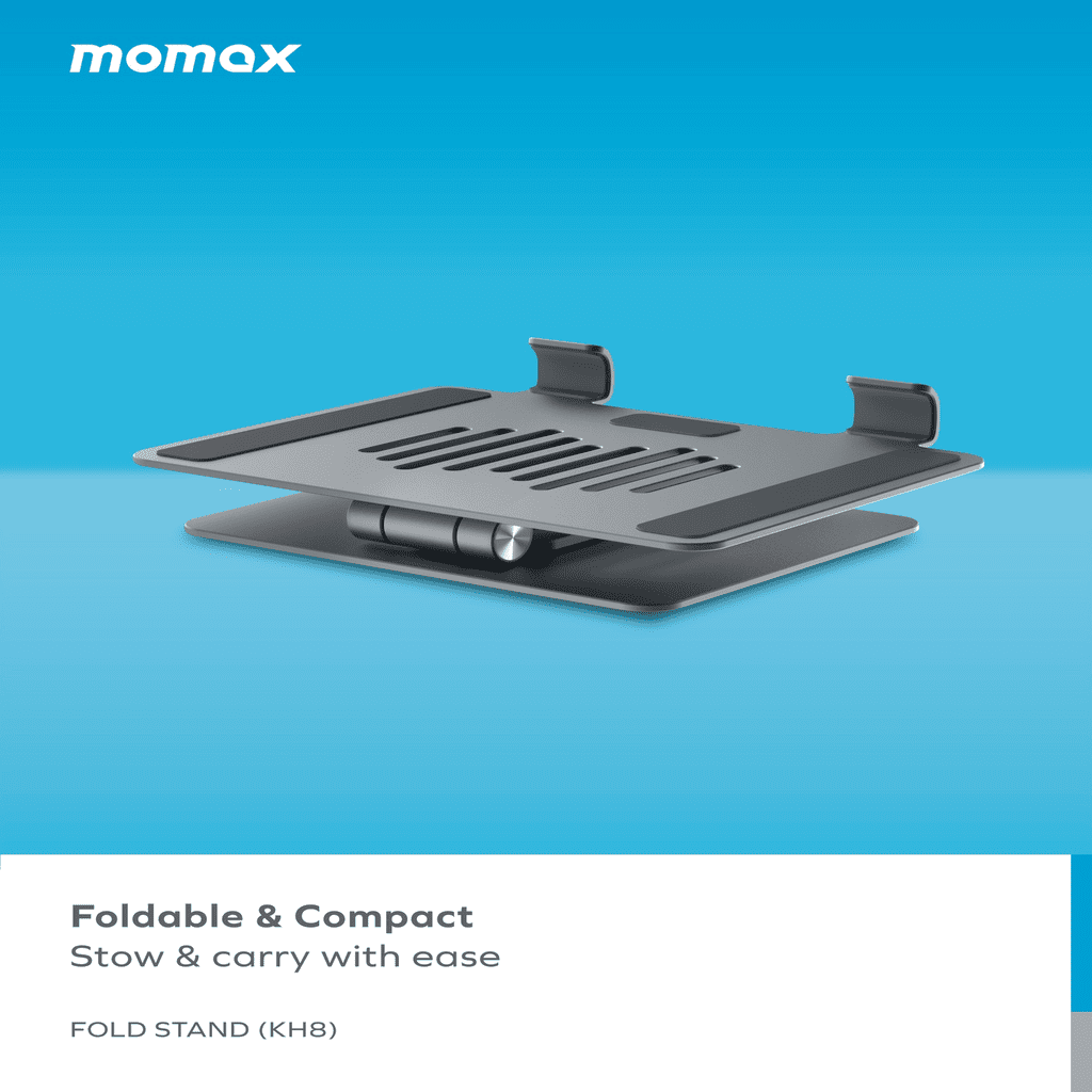 Foldable stand with妈咪爱 brand on a blue background