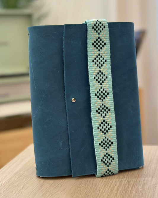 Leather with Sadu Journal Blue Engrave