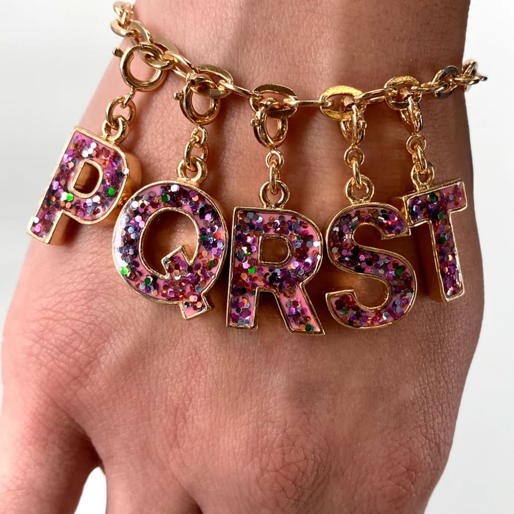 Letter "P" Glitter Charm