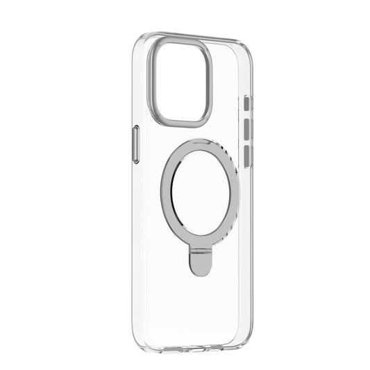Phone case with a magnetic ring holder on a white background