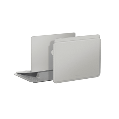 Two gray laptop cases on a white background