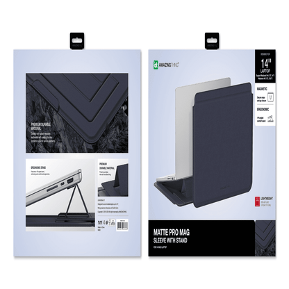 Matte Pro Mag Sleeve with Stand for MacBook Pro 13/14" MacBook Air 13/13.6" & 14" Laptops - Blue