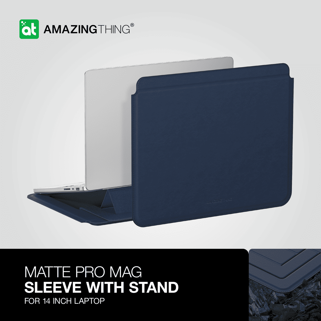 Matte Pro Mag Sleeve with Stand for MacBook Pro 13/14" MacBook Air 13/13.6" & 14" Laptops - Blue
