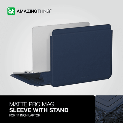 Matte Pro Mag Sleeve with Stand for MacBook Pro 13/14" MacBook Air 13/13.6" & 14" Laptops - Blue