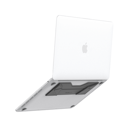 Laptop with a protective case on a white background