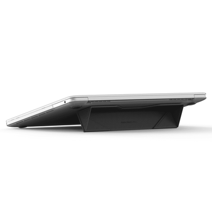 Laptop with a stand on a white background