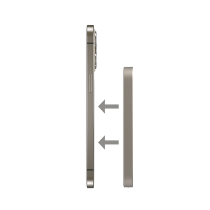 Grey Power bank with side view with transparent background