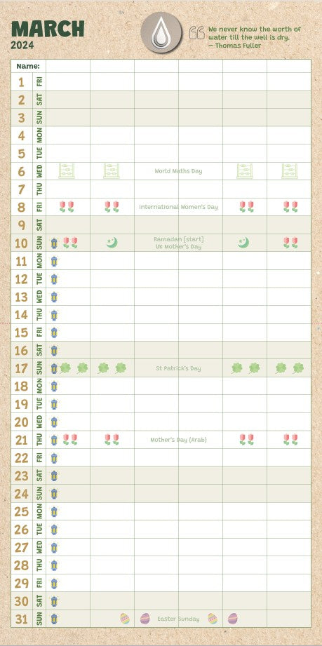 Academic Family Calendar Sept 2023 to Dec 2024  16 months