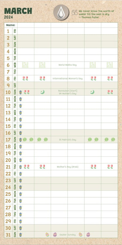 Academic Family Calendar Sept 2023 to Dec 2024  16 months