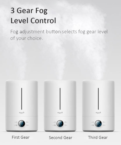 Deerma F628S Touch Display Smart Humidifier 5Liters Capacity UV Lamp Sterilization 3 Gear Mist Volume 12H Timing Touch Display 30dB Low Noise - White