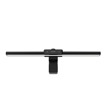 Black electronic device with a screen on a transparent background