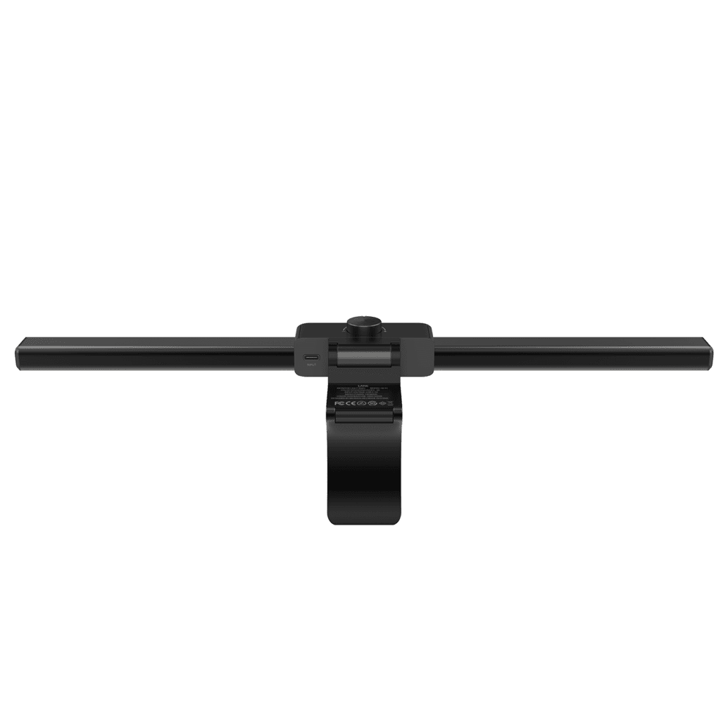 Black metal rod with a clamp on a transparent background