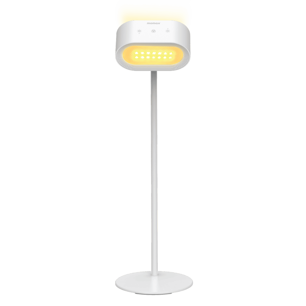 Yellow and white floor lamp on a transparent background