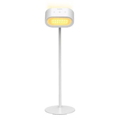 Yellow and white floor lamp on a transparent background