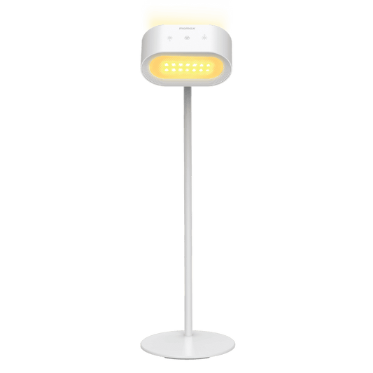 Yellow and white floor lamp on a transparent background