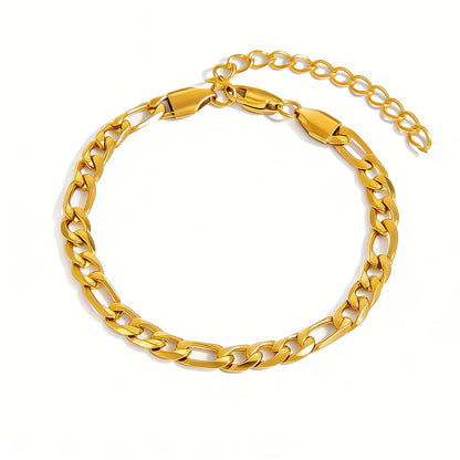 Gold chain bracelet on a white background