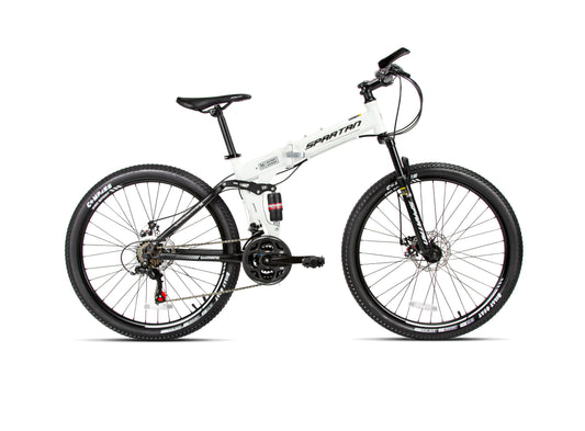 26” Alpha Dual Sus Folding Bike – White