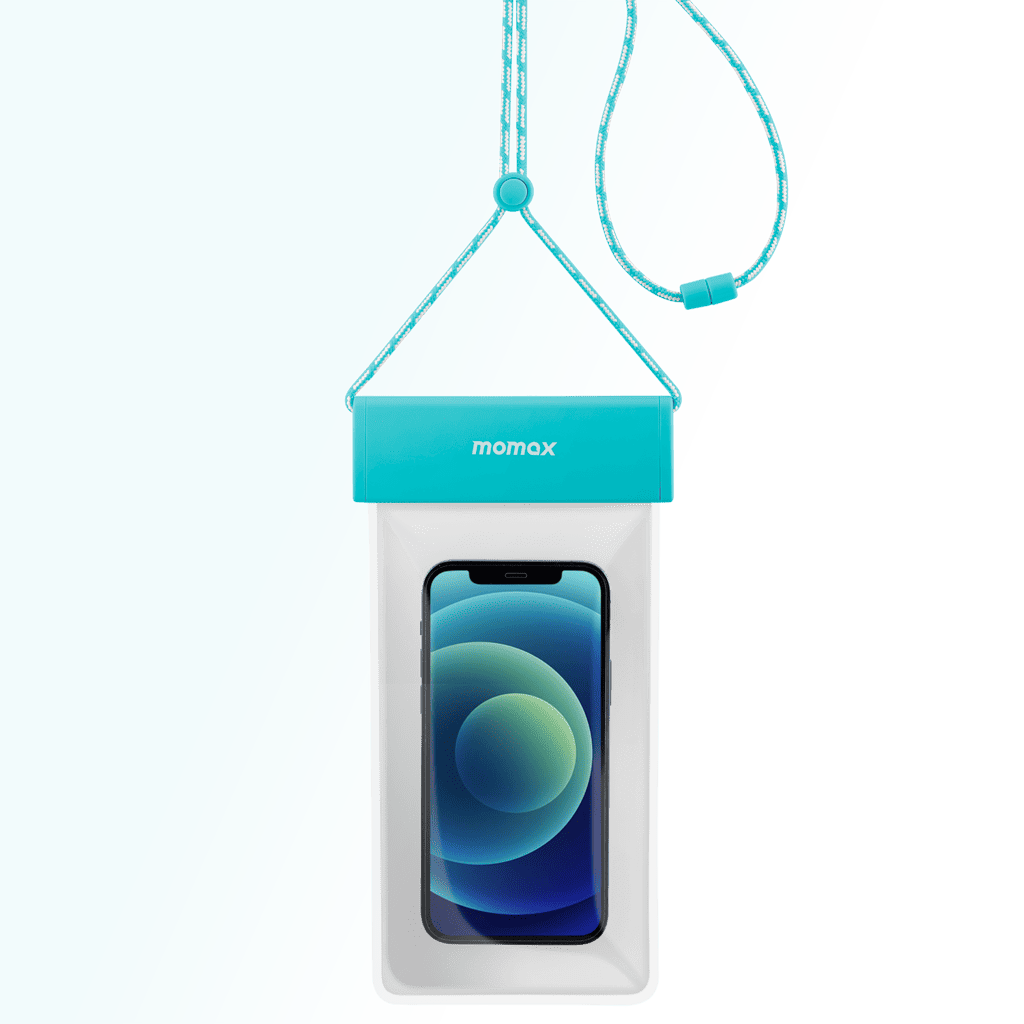 Phone case with a strap on a gradient background