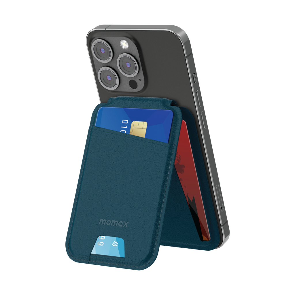 1-Wallet Magnetic Card Holder with Stand - Blue