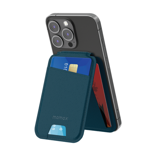 1-Wallet Magnetic Card Holder with Stand - Blue