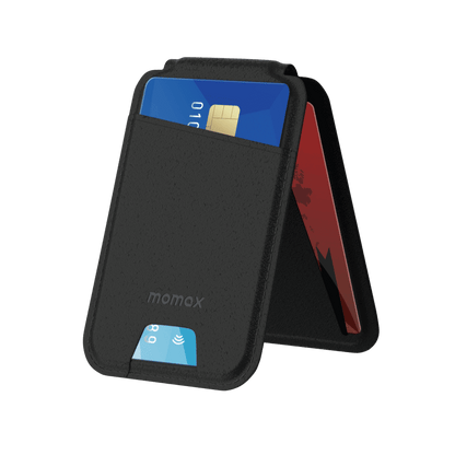 Black cardholder with cards on a transparent background