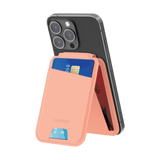 MagSafe Compatible Leather Card Holder & Stand | 3-Card Storage – Pink