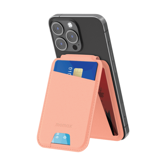 Phone case with card holder on a clear background