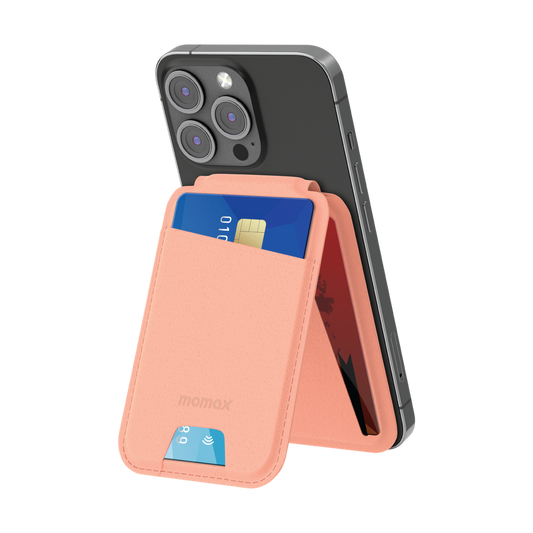 1-Wallet Magnetic Card Holder with Stand - Pink