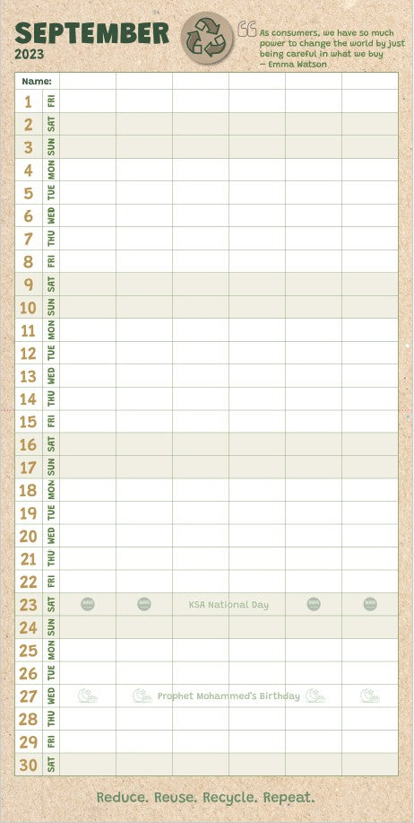 Academic Family Calendar Sept 2023 to Dec 2024  16 months