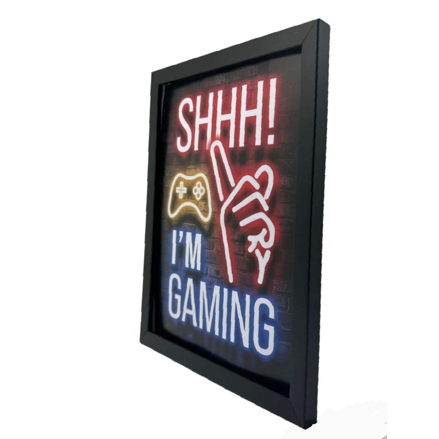 Vibrant Neon Game Wall Art with Frame