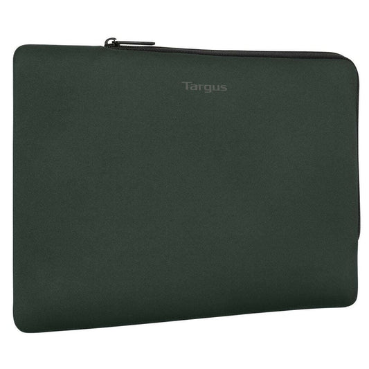 Green laptop sleeve with Targus branding on a white background