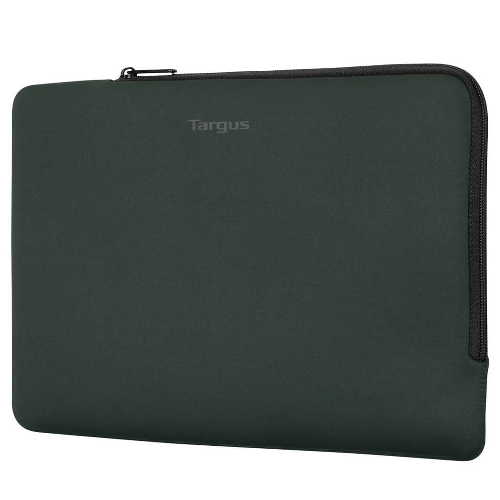 Black laptop sleeve with Targus branding on a white background