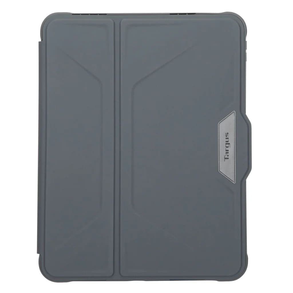 Gray tablet case with Targus logo on a white background