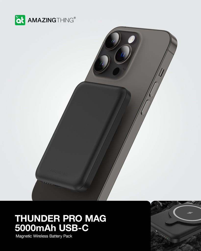 Thunder Pro Mag PD 5000mAh Power Bank - Black