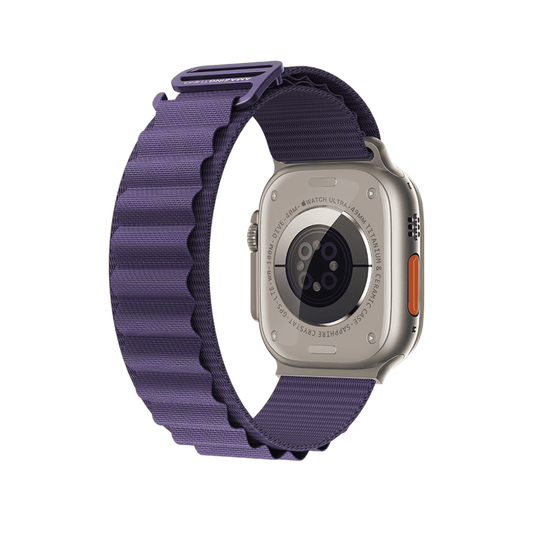 Smartwatch with a purple band on a white background