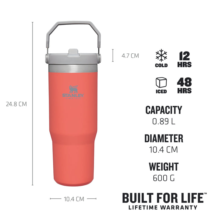 The IceFlow™ Flip Straw Tumbler 0.89L / 30 OZ Guava