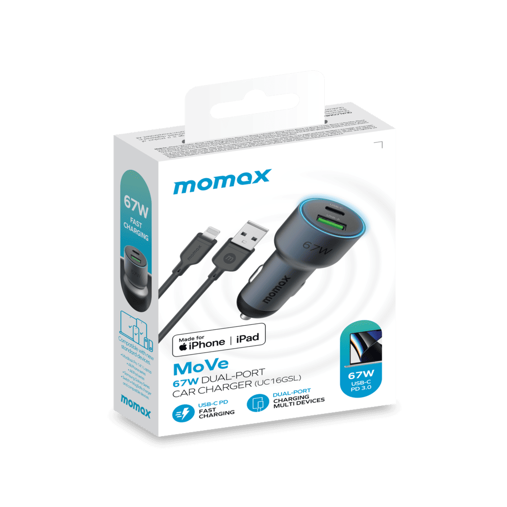Move 67w Dual Port Car Charger with 1m A To L Cable