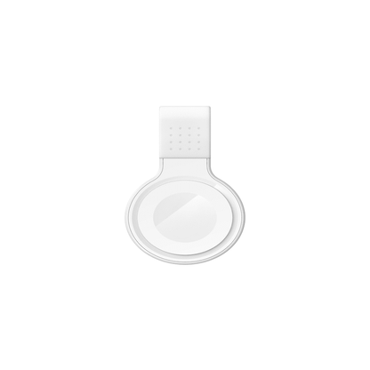 Clear protective case with white band on a white background