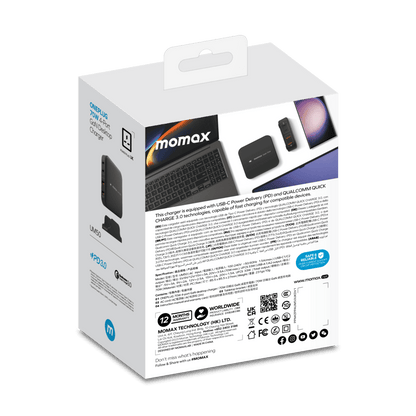 Momax product packaging box on a white background