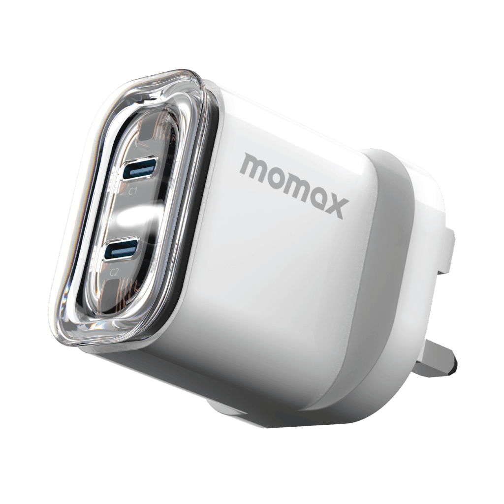 Momax USB-C charger on a transparent background