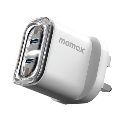 Momax USB-C charger on a transparent background
