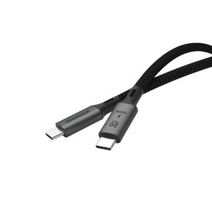 Black USB cable with two connectors on a white background