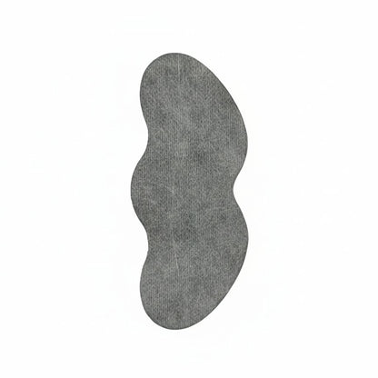 Gray textured rug with a wavy design on a white background