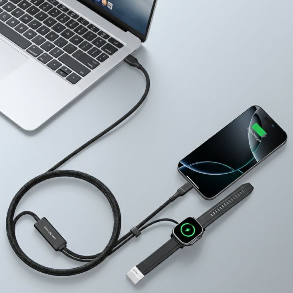 At Thunder Pro I 7X 4-In-1 USB-A + USB-C To USB-C + Watch Cable 5A 100W 1.5M